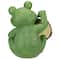 9" Green Life is Good Frog Outdoor Garden Statue